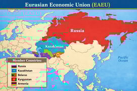 generate an image of the EAEU Map with a legenda of all the countries involved-3