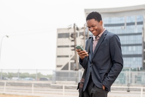 African using phone