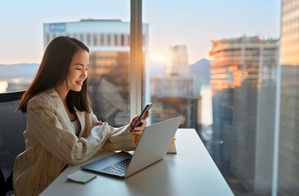 Asian woman using phone 