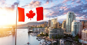 Canadian flag Downtown Vancouver