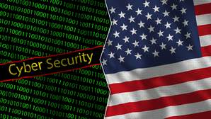 Cybersecurity and USA flag