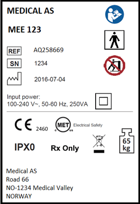 Marking label - example