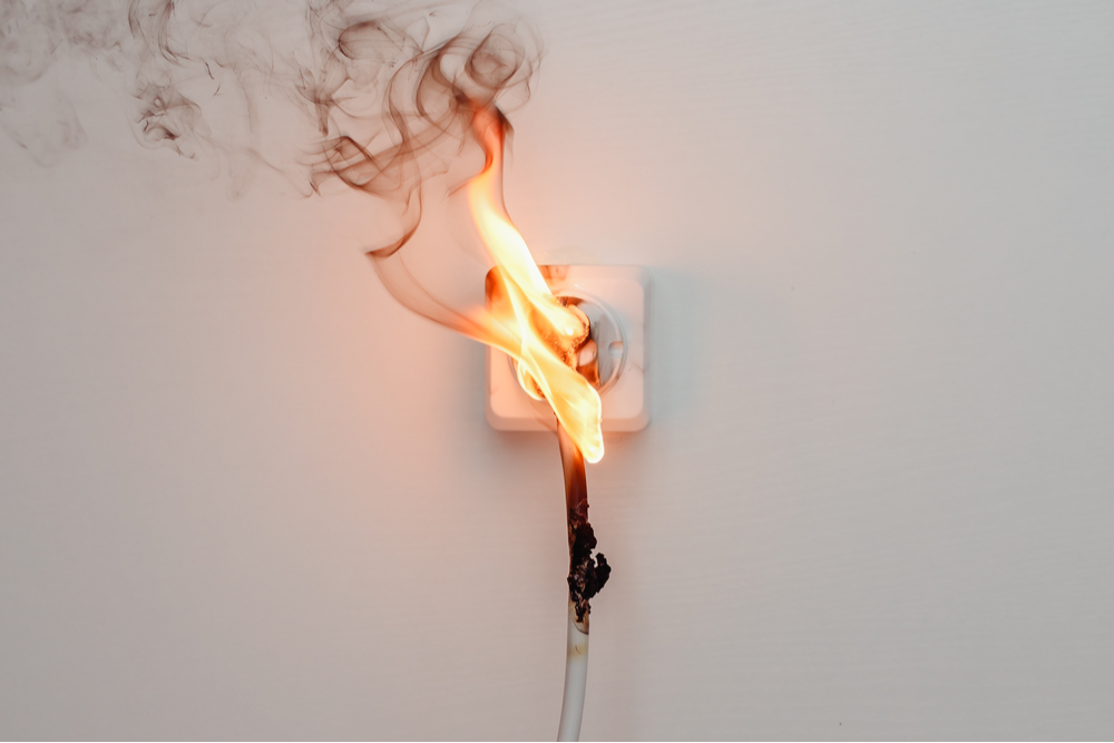 electric outlet fire
