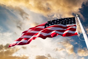 America flag waving