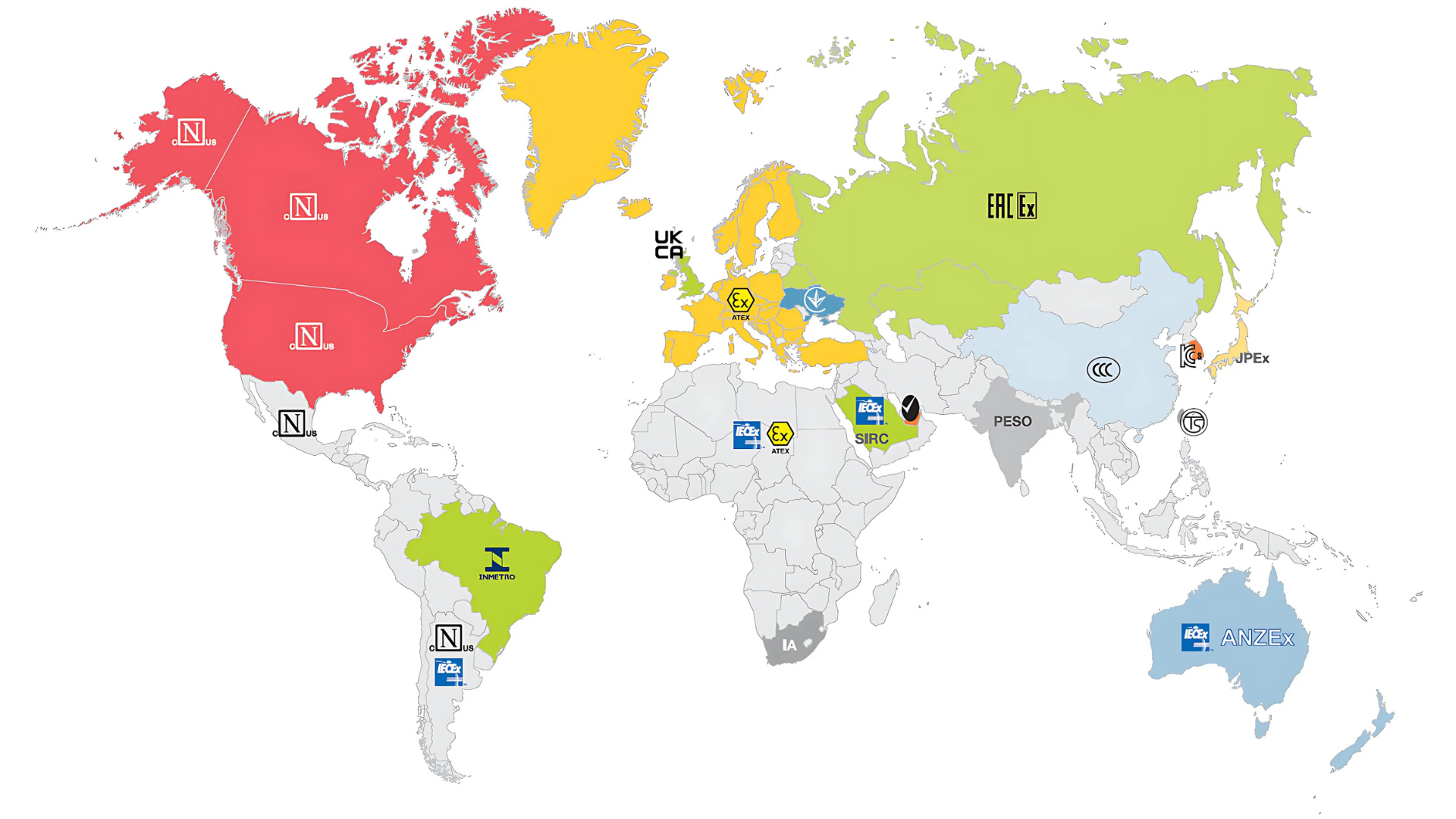 Nemko - Ex Approval Map Nemko - Ex Approval Map